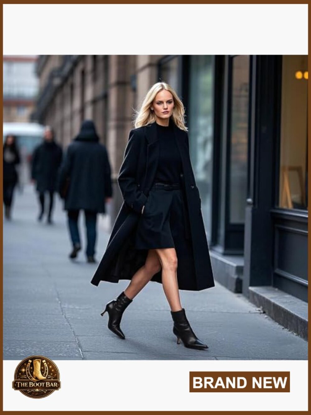 Suede Ankle Boots with Side Zip, Pointed Toe, Kitten Heel - Picture 5 of 7